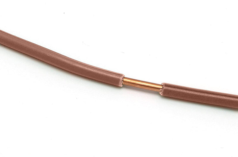 200 Feet (60 Meter) - Insulated Solid Copper THHN / THWN Wire - 14 AWG, Wire is Made in the USA, Residential, Commerical, Industrial, Grounding, Electrical rated for 600 Volts - In Brown