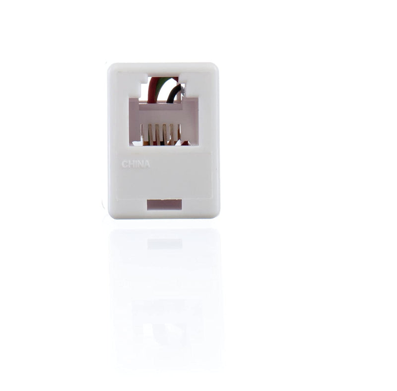 Telephone Cord Coupler - High Quality Phone In Line Coupler - 4 Conductor (2) Telephone Lines - 1 Pack (WHITE)