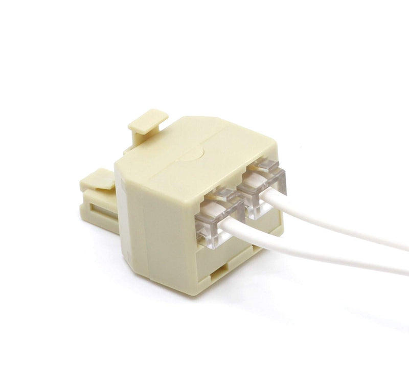 Duplex Modular Phone Wall Jack Adapter (IVORY) RJ11 - Splitter | One Pack