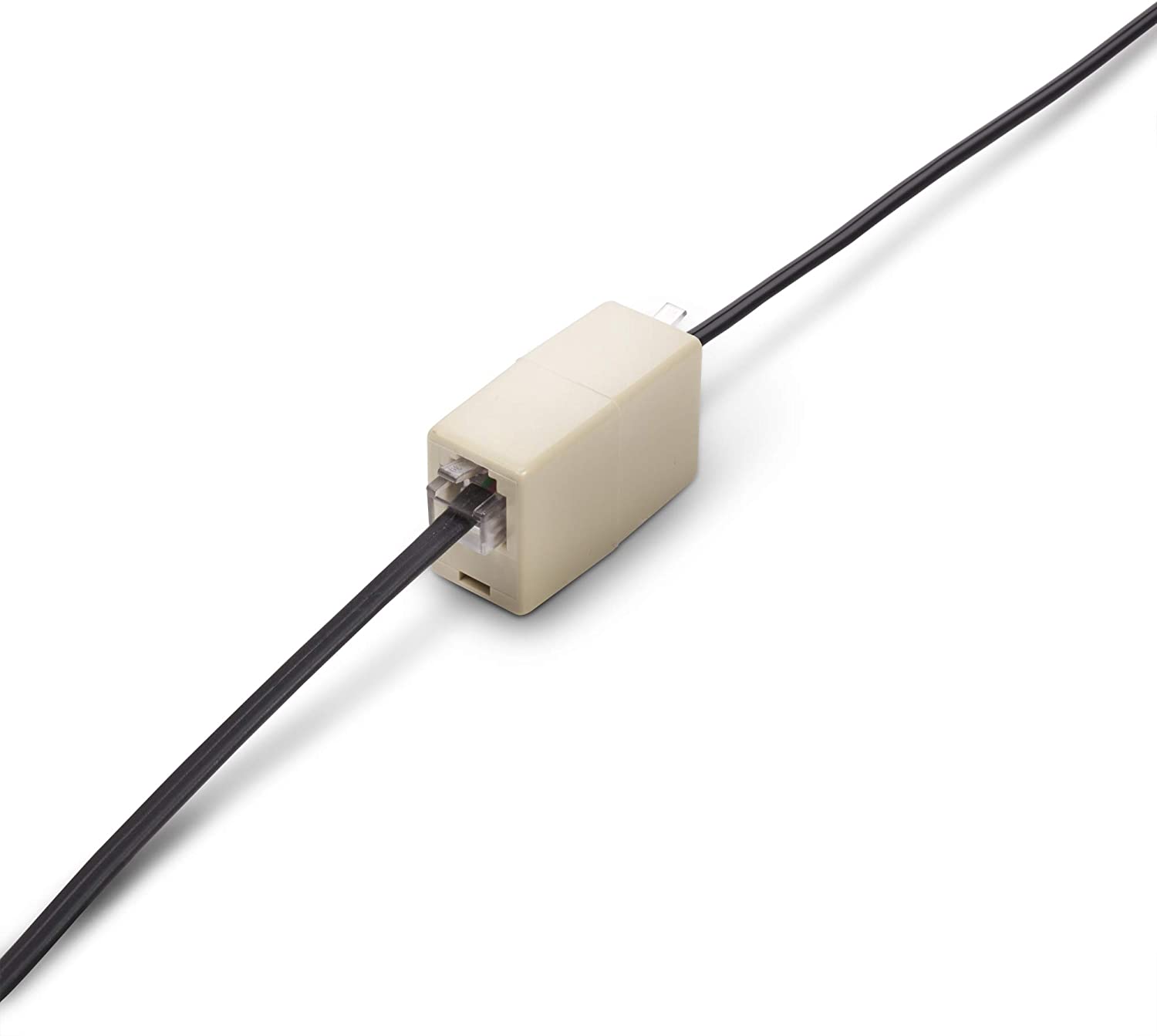 Phone Line Cord 50 Feet - Modular Telephone Extension Cord 50 Feet - 2 Conductor (2 pin, 1 line) cable - Works great with FAX, AIO, and other machines - Black