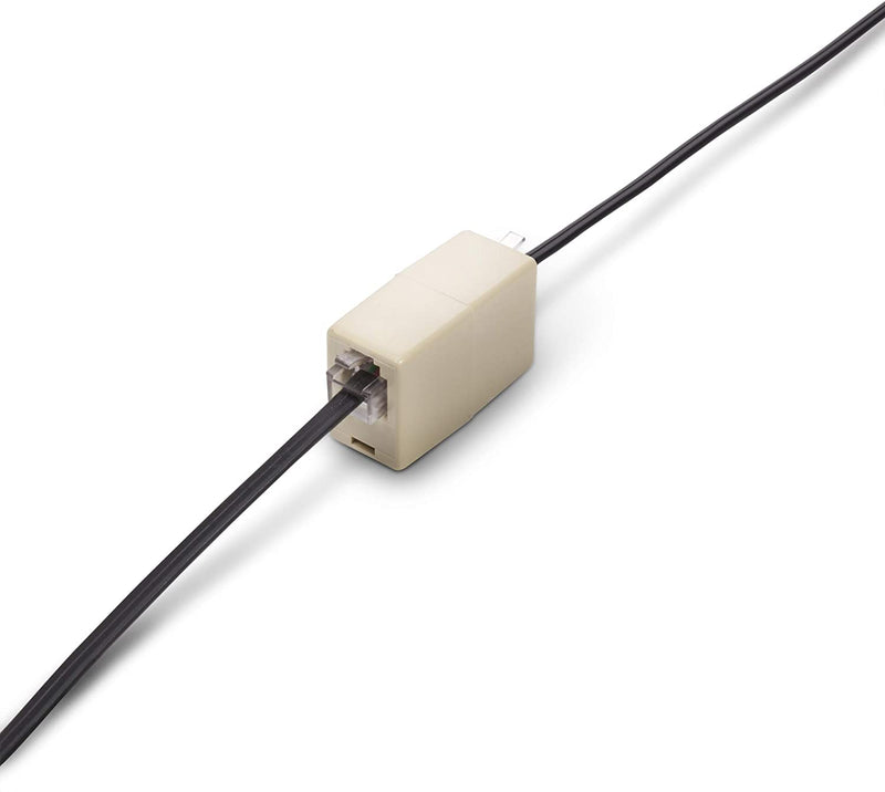 Phone Line Cord 100 Feet - Modular Telephone Extension Cord 100 Feet - 2 Conductor (2 pin, 1 line) cable - Works great with FAX, AIO, and other machines - Black