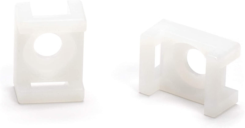 Cable Tie Base Saddle Mount Wire Holder Organizer - Zip Tie Mounting Block - Wire Bundle Tie Mount for Zip Ties White - 10 Pack