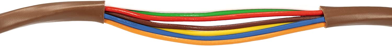 Thermostat Wire 18/7 - Brown - Solid Copper 18 Gauge, 7 Conductor - CL2 (UL Listed) CMR Riser Rated (CL3) - Residential, Commercial and Industrial Rated - 18-7, 10 Feet