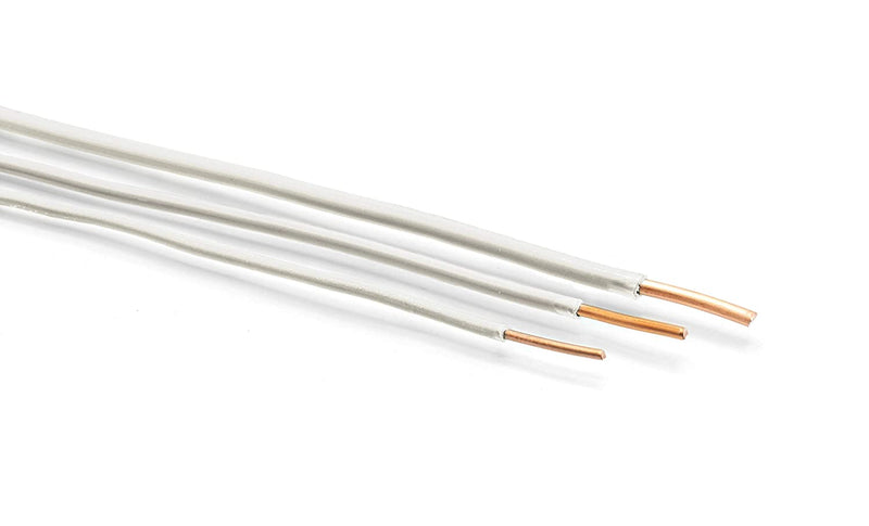 25 Feet (7.5 Meter) - Insulated Solid Copper THHN / THWN Wire - 12 AWG, Wire is Made in the USA, Residential, Commerical, Industrial, Grounding, Electrical rated for 600 Volts - In White