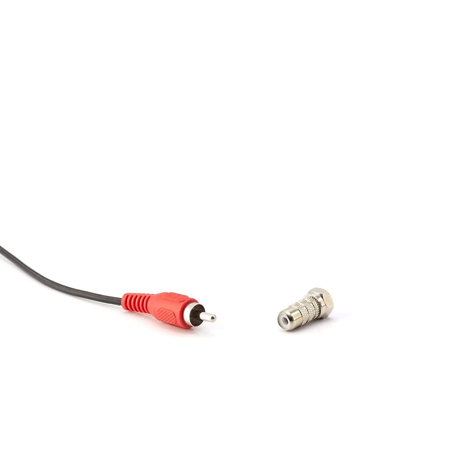 RF and RCA Coaxial Adapter - 100 Pack - RCA Female to Male F81 (F-Pin) Connector, Adapter, Coupler, and Converter - For RG11, RG6, RG59, RG58, SDI, HD SDI, CCTV