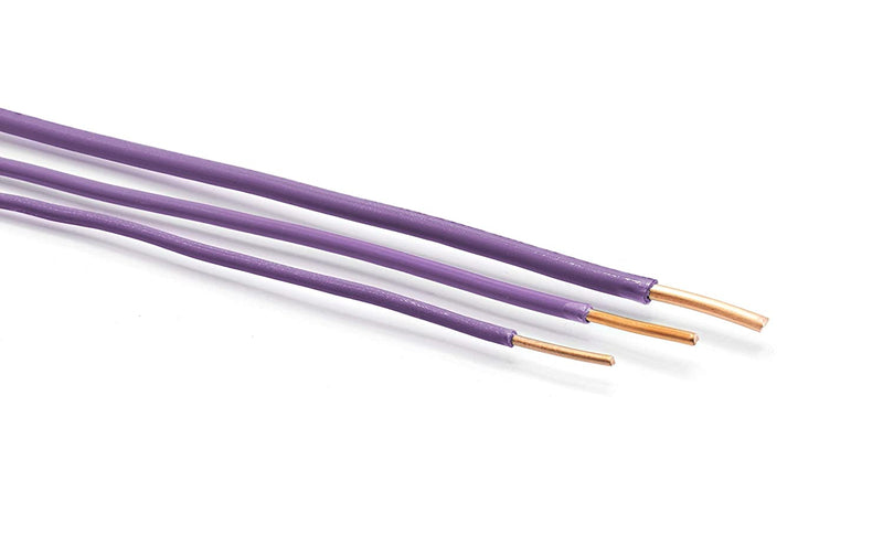 50 Feet (15 Meter) - Insulated Solid Copper THHN / THWN Wire - 12 AWG, Wire is Made in the USA, Residential, Commerical, Industrial, Grounding, Electrical rated for 600 Volts - In Purple