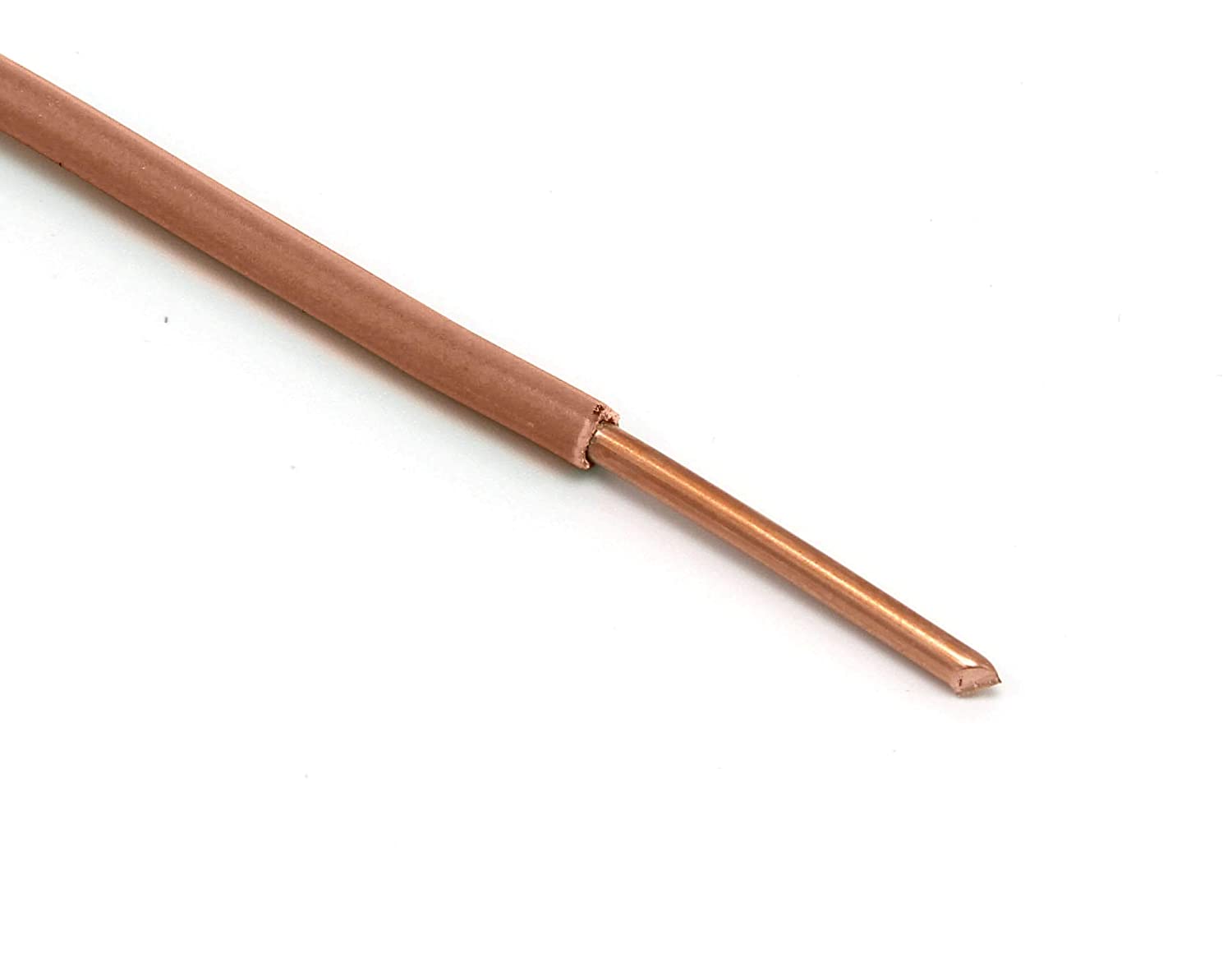 10 Feet (3 Meter) - Insulated Solid Copper THHN / THWN Wire - 12 AWG, Wire is Made in the USA, Residential, Commerical, Industrial, Grounding, Electrical rated for 600 Volts - In Brown