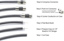 Coaxial Cable Compression Fitting - 100 Pack - for RG11 Coax Cable - with Weather Seal O Ring and Water Tight Grip