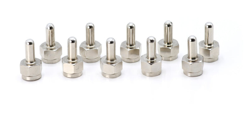 Coaxial F Type (F-Pin / F81) Voltage Blocking 75 Ohm Terminator with DC Short for Coax and RF - RF Signal (AC) and Power or Voltage (DC) Should be Blocked or Capped - Pack of 10