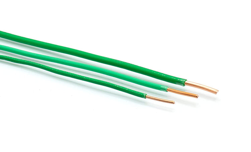 10 Feet (3 Meter) - Insulated Solid Copper THHN / THWN Wire - 10 AWG, Wire is Made in the USA, Residential, Commerical, Industrial, Grounding, Electrical rated for 600 Volts - In Green