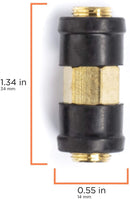 Gold Weather Sealed Coaxial Extension Coupler - 50 Pack - Cable Extension Adapter (Barrel Splice - Coupler) - Connects Two Coaxial Video Cables (Female to Female Connector) 3GHz rated