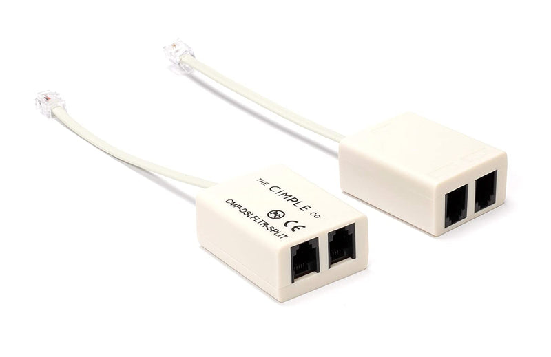 2 Wire, 1 Line DSL Filter, with Built in Splitter - for removing noise and other problems from DSL related phone lines - 2 Pack