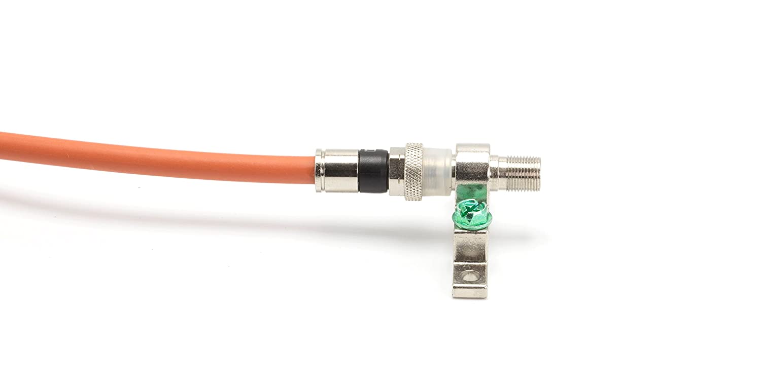 10 Feet (3 Meter) - Direct Burial Coaxial Cable 75 Ohm RF RG6 Coax Cable, with Rubber Boots - Outdoor Connectors - Orange - Solid Copper Core - Designed Waterproof and can Be Buried