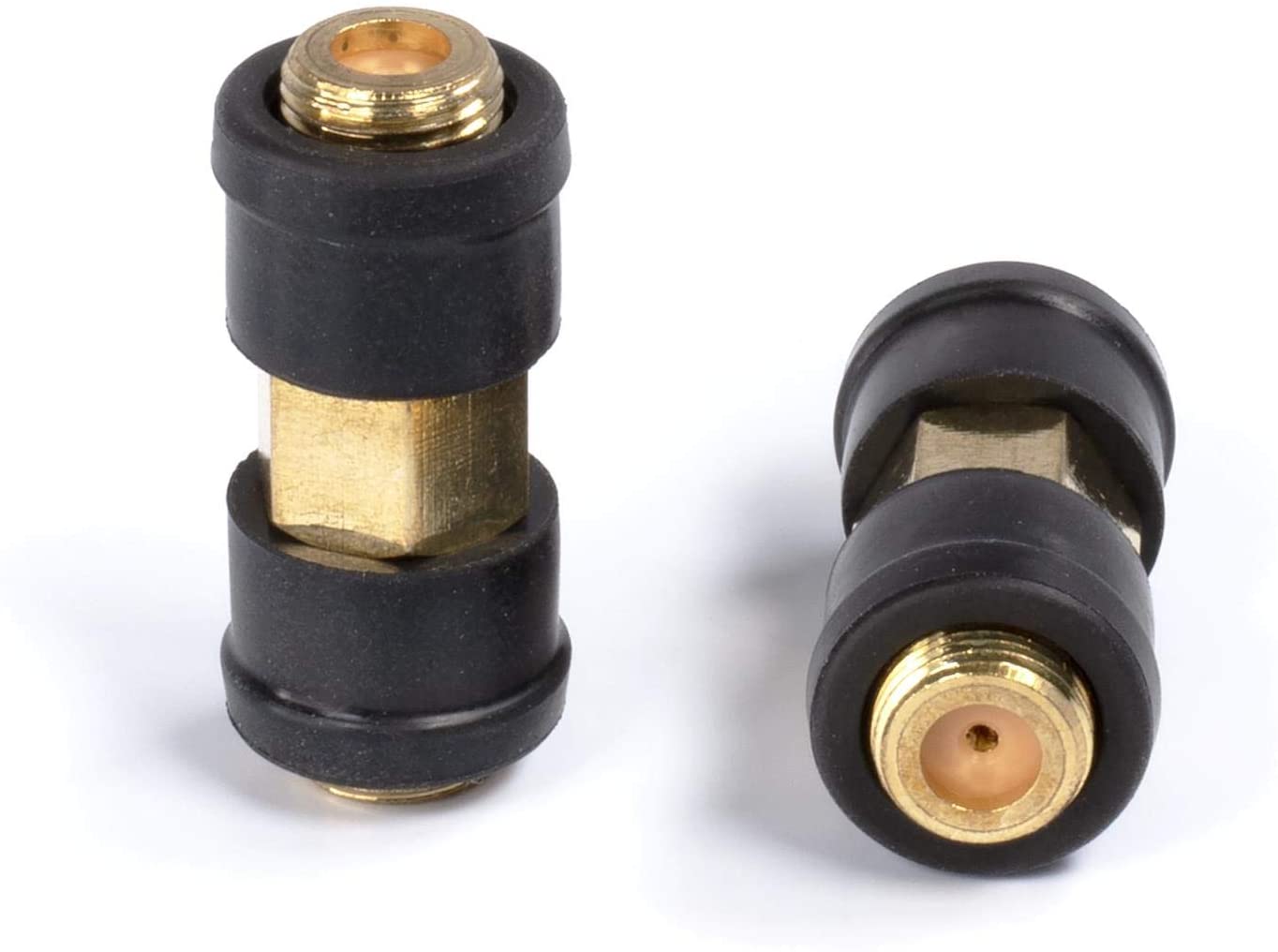 Gold Weather Sealed Coaxial Extension Coupler - 25 Pack - Cable Extension Adapter (Barrel Splice - Coupler) - Connects Two Coaxial Video Cables (Female to Female Connector) 3GHz rated
