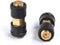 Gold Weather Sealed Coaxial Extension Coupler - 50 Pack - Cable Extension Adapter (Barrel Splice - Coupler) - Connects Two Coaxial Video Cables (Female to Female Connector) 3GHz rated