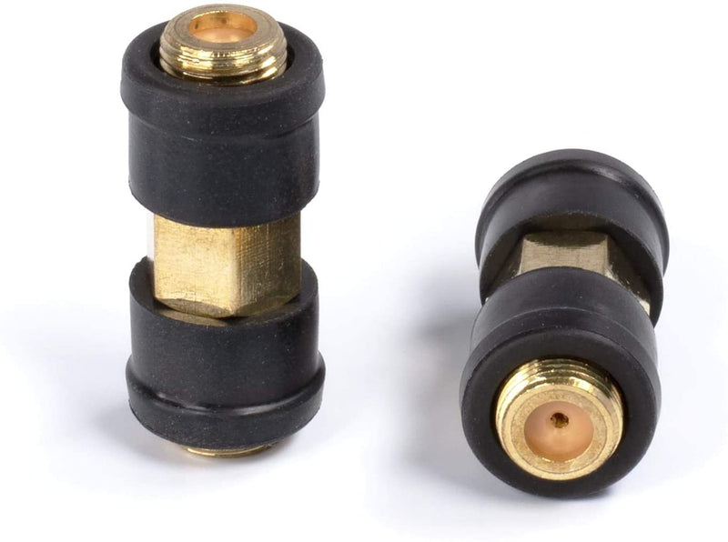 Gold Weather Sealed Coaxial Extension Coupler - 50 Pack - Cable Extension Adapter (Barrel Splice - Coupler) - Connects Two Coaxial Video Cables (Female to Female Connector) 3GHz rated