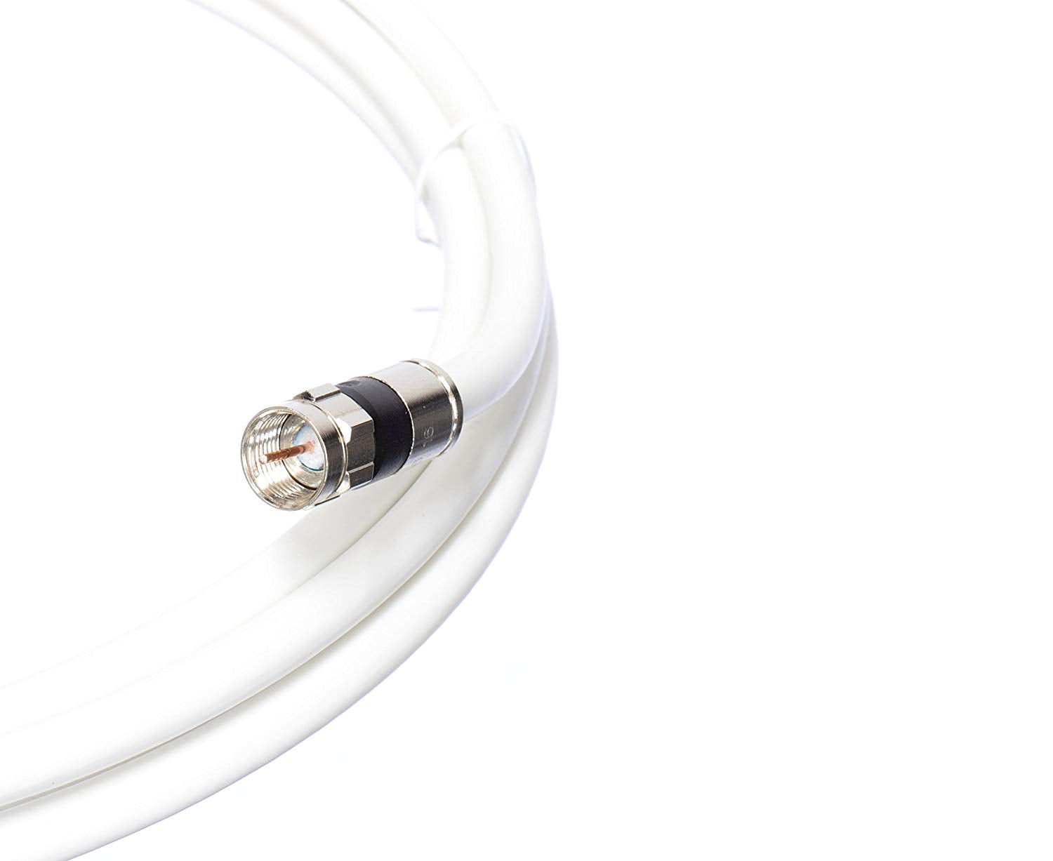 20' Feet, White RG6 Coaxial Cable (Coax Cable) | Made in the USA | F81 / RF
