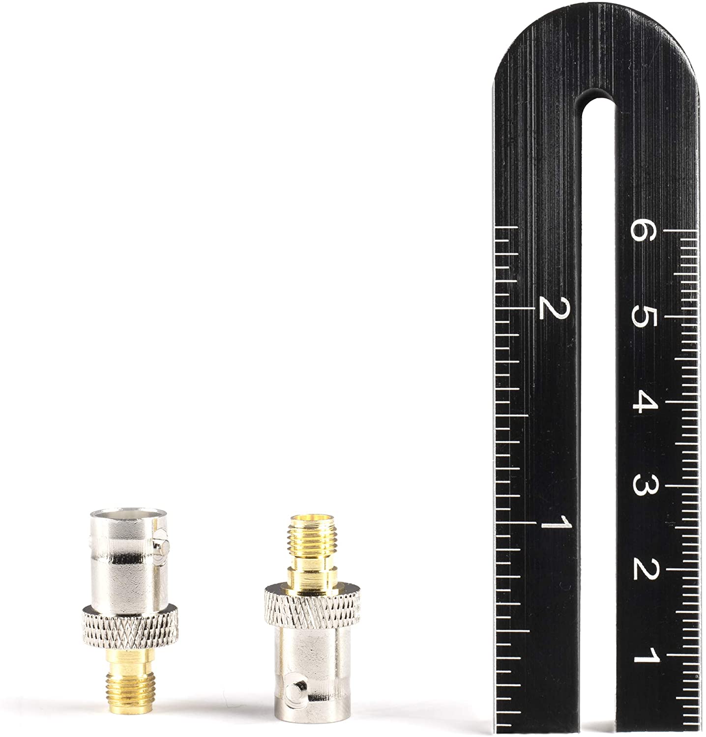 Gold SMA Female to BNC Female Adapter - 4 Pack Coupler - Male to Female Coaxial (RF) Connector, Compatible with RF, SDI, HD-SDI, CCTGV, Camera