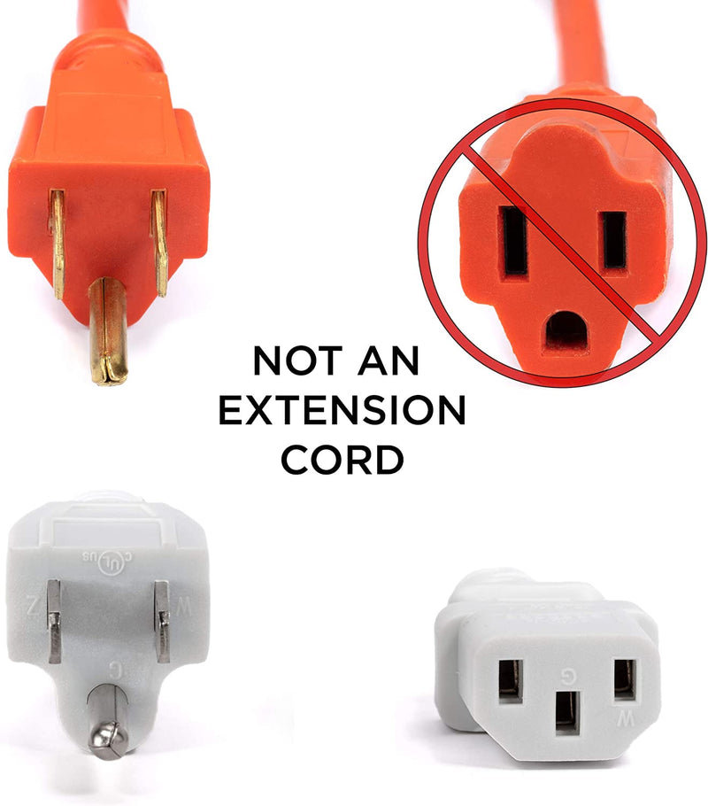 AC Power Cord (3 Prong) - 25 Feet (7.5 Meter), White - Premium Quality Copper Wire Core - Computer, Medical, Server & Desktop - NEMA 5-15 to C13 / IEC 320 - UL Listed Power Cable