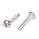 #10 Size, 1" Length (25mm) - Self Tapping Screw - Self Drilling Screw - 410 Stainless Steel Screws = Exceptional Wear and Very Corrosion Resistant) - Phillips Pan Head - 100pcs