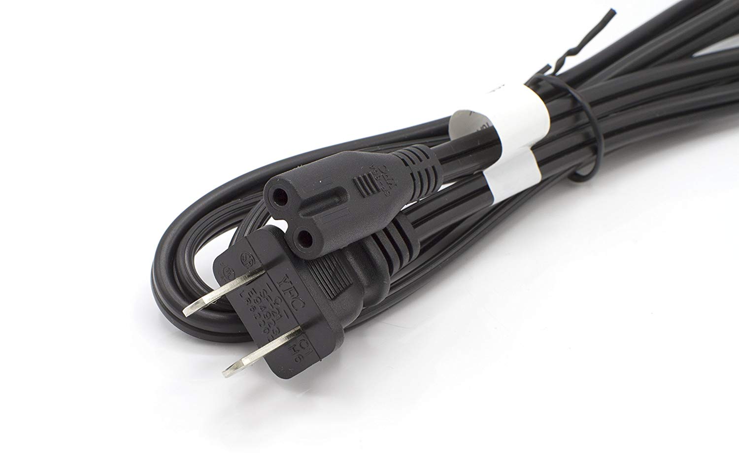 2 Prong Figure 8 Power Cord Cable |Non-Polarized 10 Foot – Black| Satellite/ PS3