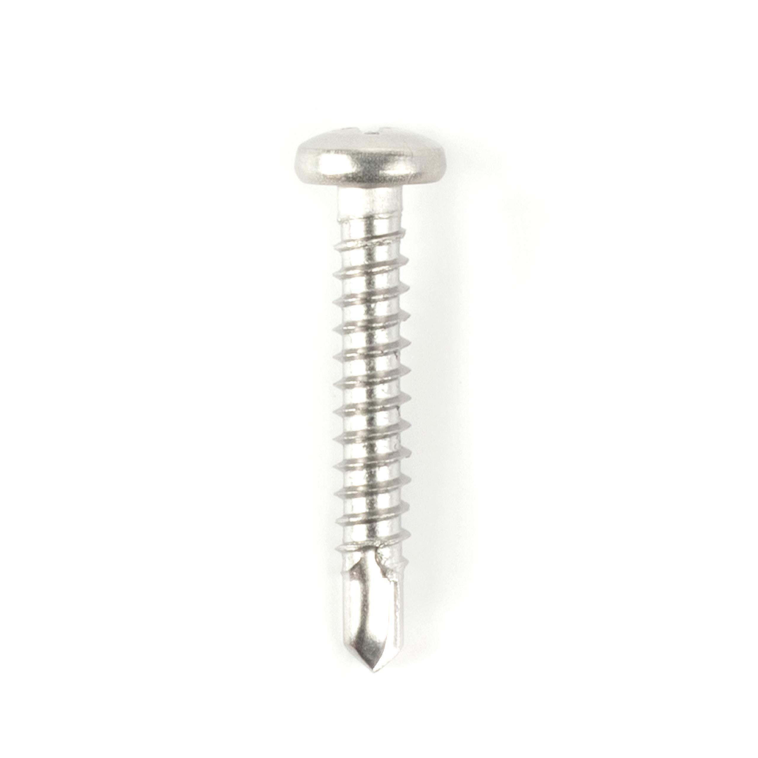#8 Size, 1" Length (25mm) - Self Tapping Screw - Self Drilling Screw - 410 Stainless Steel Screws = Exceptional Wear and Very Corrosion Resistant) - Phillips Pan Head - 100pcs