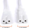 2 Slot Power Cord Two Pack - Includes Both Types: Polarized (Squared End) and Non-Polarized (Figure 8 End) - NEMA 1-15P to C7 C8 UL Listed - 18 AWG, 10 Amps, 125 Volts - 6 Feet (1.8 Meter), White