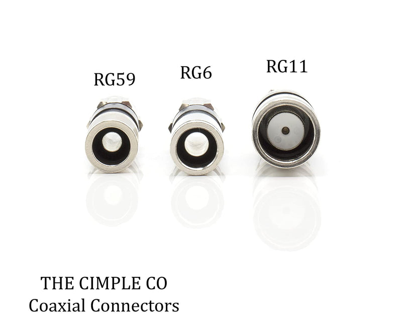 Coaxial Cable Compression Fitting - Connector Multipack for RG59, RG6, and RG11 Coax Cable - with Weather Seal O Ring and Water Tight Grip (50 Pack of Each - 150 Connectors Total)