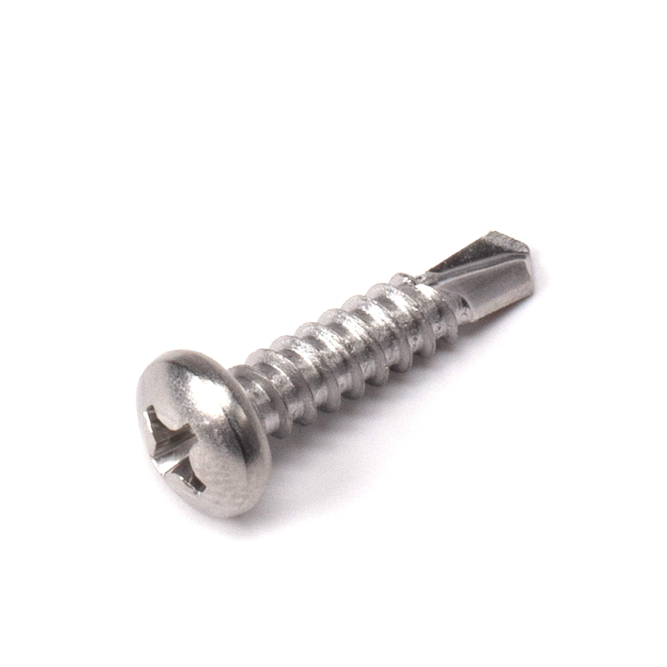 #8 Size, 3/4" Length (19mm) - Self Tapping Screw - Self Drilling Screw - 410 Stainless Steel Screws = Exceptional Wear and Very Corrosion Resistant) - Phillips Pan Head - 100pcs