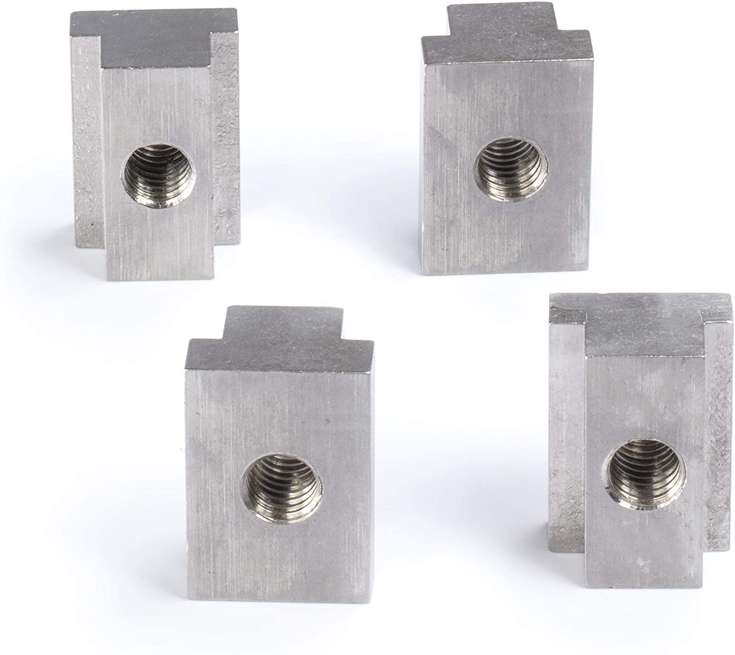 Bed Rail T Slot Nuts works with Toyota Tacoma and Tundra | Stainless Steel 304 Silver, 4 Pack | Tapped with 3/8"-16 Thread