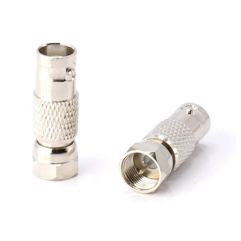 RF (F81) and BNC Coaxial Adapter - BNC Female to Male F81 (F-Pin) Connector, Adapter, Coupler, and Converter - For RG11, RG6, RG59, RG58, SDI, HD SDI, CCTV - 50 Pack
