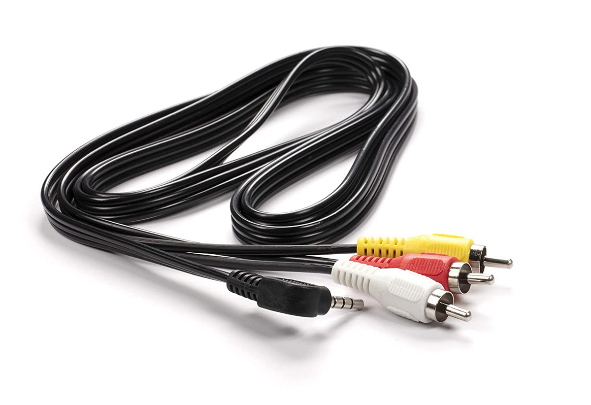 3.5mm Male Jack to RCA Male Video and Audio Cable - Compatible with Roku and Tivo - NOT FOR CAMERAS - Composite Video Cable Connector (Red White Yellow) - 6 Feet, 3 Pack