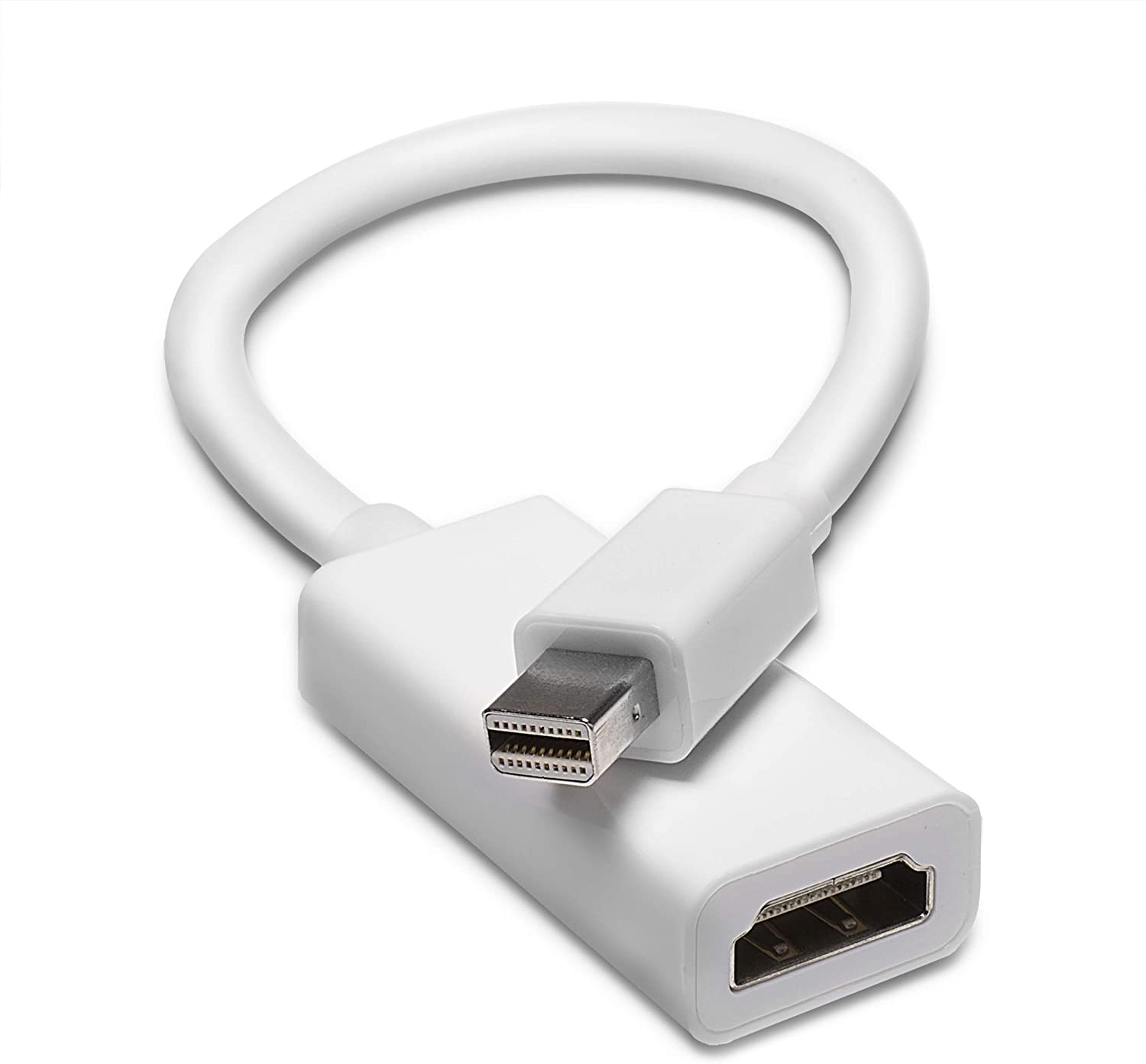 Mini DisplayPort to HDMI Adapter - MiniDP to HDMI - Thunderbolt / MiniDP to HDMI Cable Adapter - White