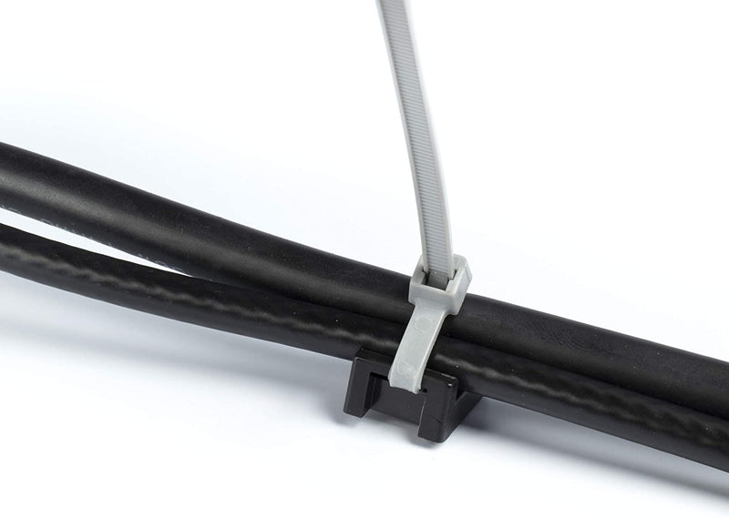 Cable Tie Base Saddle Mount Wire Holder Organizer - Zip Tie Mounting Block - Wire Bundle Tie Mount for Zip Ties Black - 50 Pack