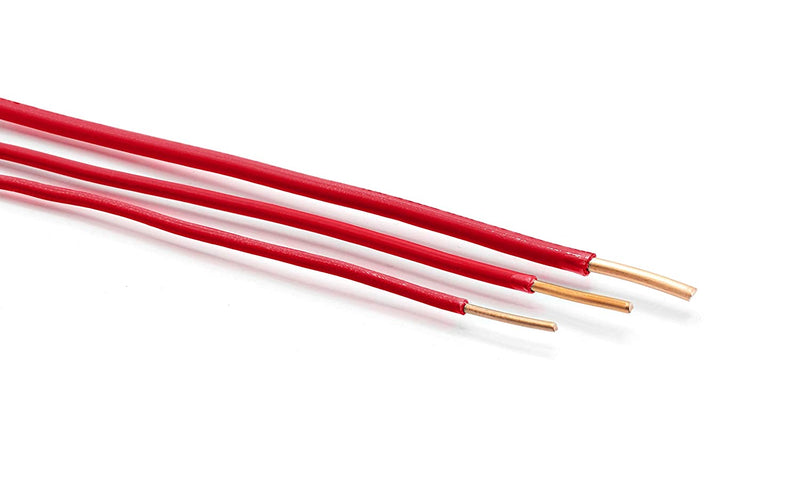 10 Feet (3 Meter) - Insulated Solid Copper THHN / THWN Wire - 12 AWG, Wire is Made in the USA, Residential, Commerical, Industrial, Grounding, Electrical rated for 600 Volts - In Red