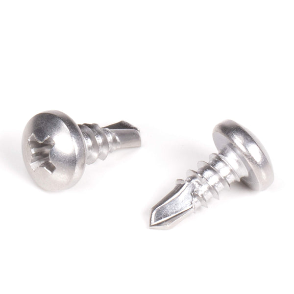 #10 Size, 1/2" Length (13mm) - Self Tapping Screw - Self Drilling Screw - 410 Stainless Steel Screws = Exceptional Wear and Very Corrosion Resistant) - Phillips Pan Head - 100pcs