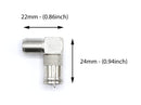 Push On and Right angle Coax Connector - Push On F Connector Male To Screw On Female Adapter - Pack of 4