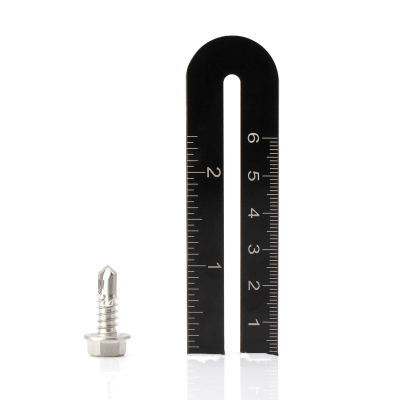 #14 Size, 3/4" Length (19mm) - Self Tapping Screw - Self Drilling Screw - 410 Stainless Steel Screws = Exceptional Wear and Very Corrosion Resistant) - Hex Washer Head - 100pcs
