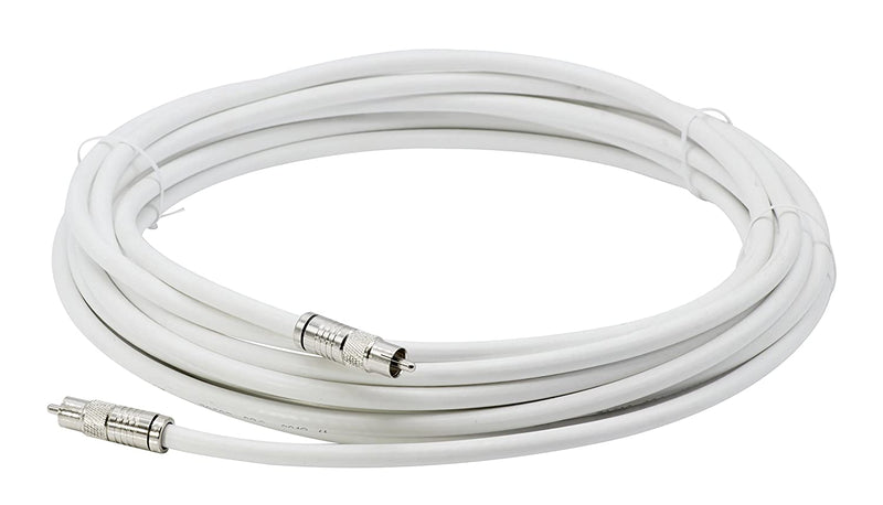 Digital Audio Cable - Digital Coaxial Cable with RCA connections, 75 Ohm - Low and Hgh Frequency RG6 Coax - Subwoofer Cable - (S/PDIF) White RCA Cable, 50 Feet