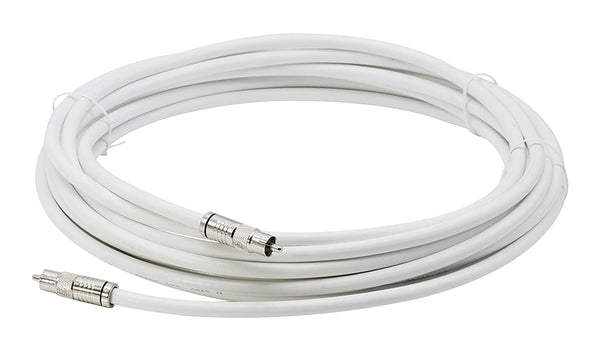 Digital Audio Cable - Digital Coaxial Cable with RCA connections, 75 Ohm - Low and Hgh Frequency RG6 Coax - Subwoofer Cable - (S/PDIF) White RCA Cable, 100 Feet