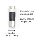Coaxial Cable Compression Fitting - Connector Multipack for RG59, RG6, and RG11 Coax Cable - with Weather Seal O Ring and Water Tight Grip (100 Pack of Each - 300 Connectors Total)