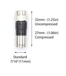 Coaxial Cable Compression Fitting - Connector Multipack for RG59, RG6, and RG11 Coax Cable - with Weather Seal O Ring and Water Tight Grip (50 Pack of Each - 150 Connectors Total)