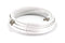 100ft Dual RG6 Coax Twin Coaxial Cable (Siamese Cable) 18AWG Coaxial Cable Satellite, Antenna & CATV Grade with Weather Proof Compression Connectors, White