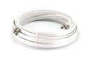 75ft Dual RG6 Coax Twin Coaxial Cable (Siamese Cable) 18AWG Coaxial Cable Satellite, Antenna, & CATV Grade with Weather Proof Compression Connectors, White