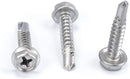 #10 Size, 1" Length (25mm) - Self Tapping Screw -- Self Drilling Screw - 410 Stainless Steel Screws = Exceptional Wear and Very Corrosion Resistant) - Hex and Phillips Head - 100pcs