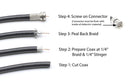 Coaxial Cable Screw on RG6 Connector | No Tools Required | Pack of 4