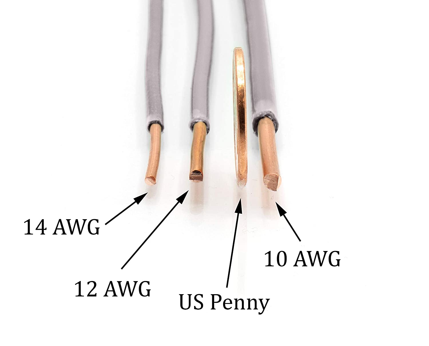 10 Feet (3 Meter) - Insulated Solid Copper THHN / THWN Wire - 10 AWG, Wire is Made in the USA, Residential, Commerical, Industrial, Grounding, Electrical rated for 600 Volts - In Grey