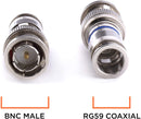 BNC Compression Connector for RG59 Coaxial Cable - Solid Construction with High Grade Metals - Male BNC Connectors for CCTV, SDI, HD-SDI, Siamese, Security Camera - Pack of 10