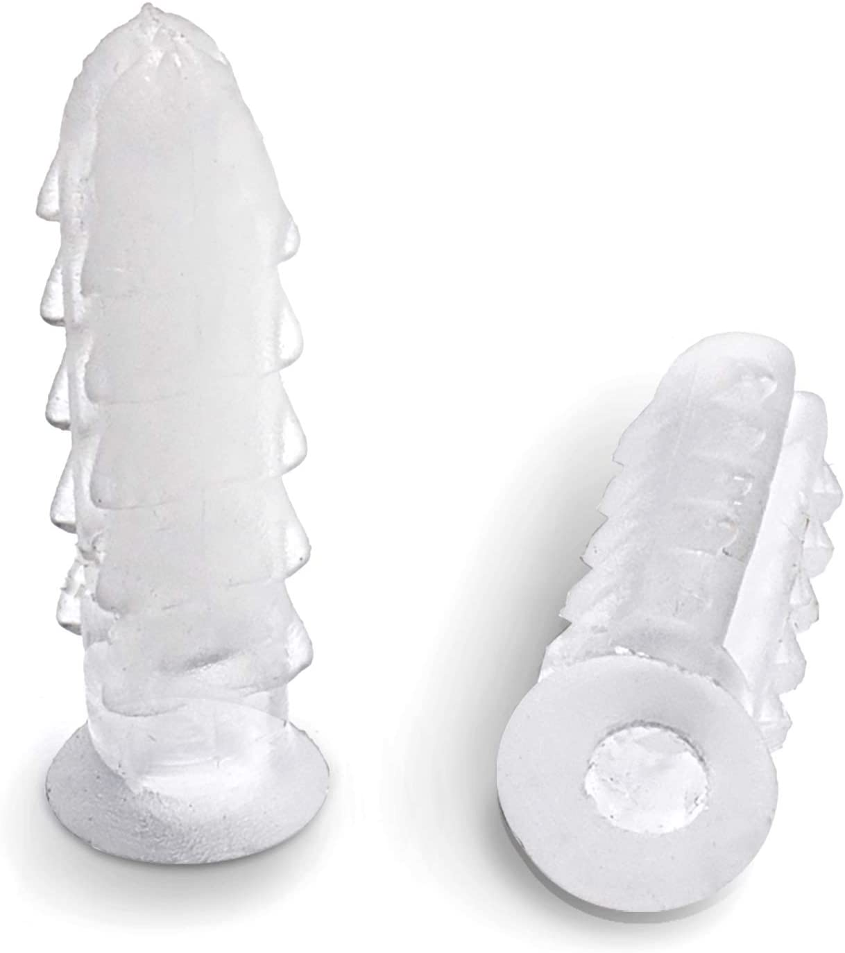 Ribbed Plastic Conical Anchors - For Concrete, Stucco, Brick, Drywall, and Similar - Kit of 50 Anchors