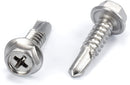 #14 Size, 1" Length (25mm) - Self Tapping Screw -- Self Drilling Screw - 410 Stainless Steel Screws = Exceptional Wear and Very Corrosion Resistant) - Hex and Phillips Head - 100pcs